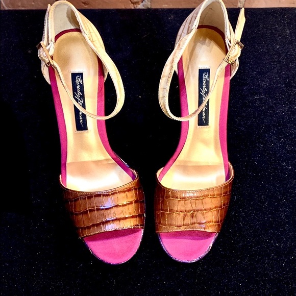 BEVERLY FELDMAN Colorful Metallic Snakeskin Heels - Picture 3 of 7